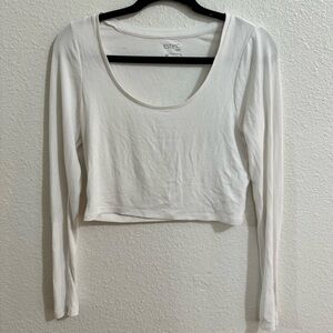 Women's White Long Sleeve Top